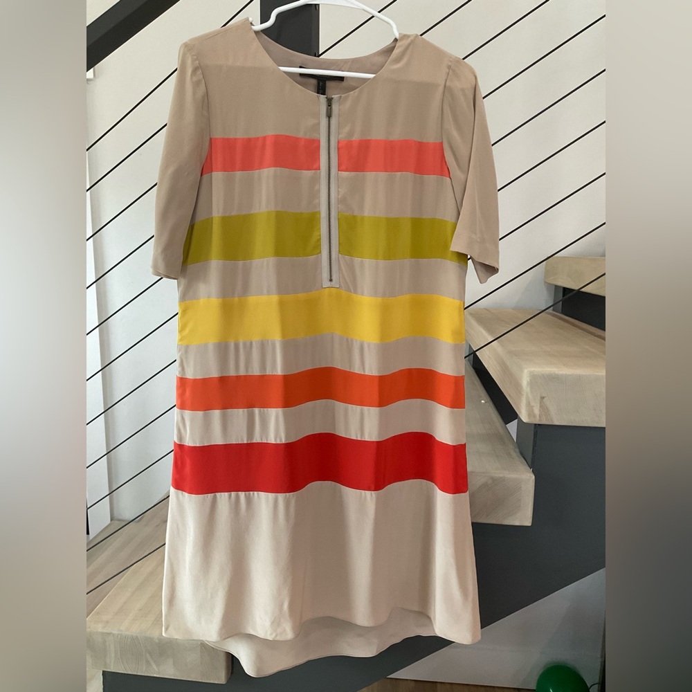 BCBGMaxAzria Tina Hi-Low Stripe Shirt Dress - Small